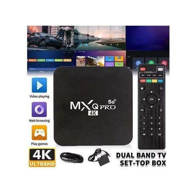 Mxq Pro 5G Android 14.0 TV Box, Quad-Core, WiFi 6 BT 5.0, 4K AV1 Ultra HD, Smart Remote Control